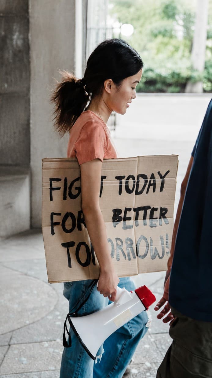 Student leader campaigning in the community
